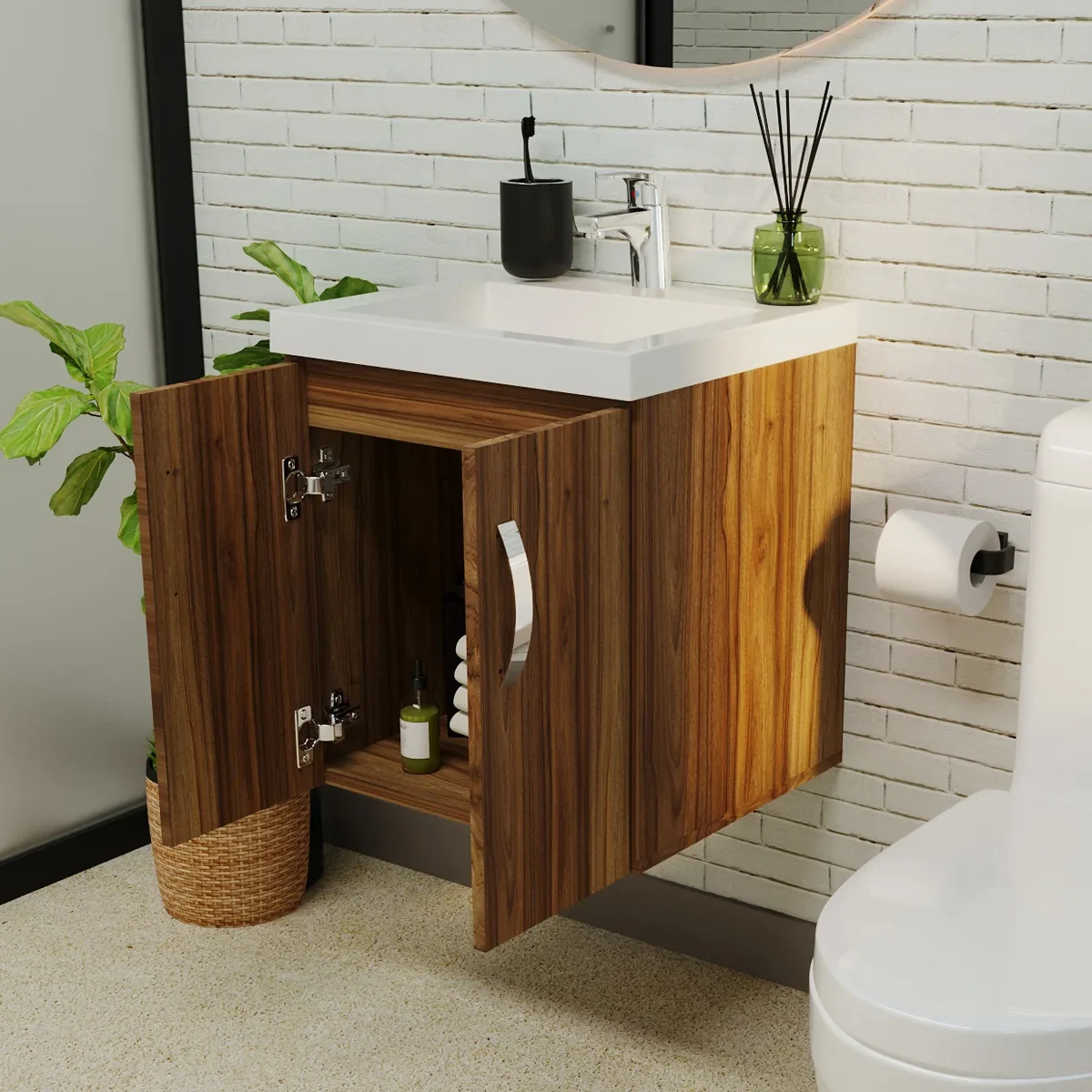 KIT-LVM-OSLO-BLANCO-MBL-BÁSICO-ELEV-48X43-GRACIA-AMB-GENERAL-PA Combo lavamanos