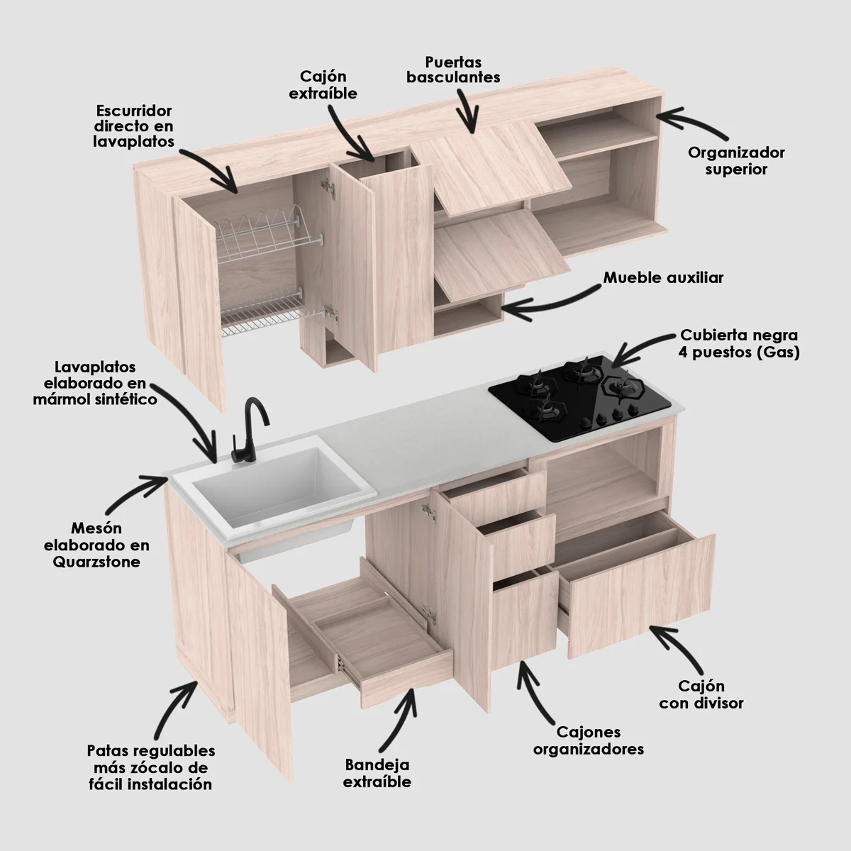 Cocina-GEOS-210x60-Soder-Blanco-Polar-KOA-63-Desc-WEB Cocina integral moderna