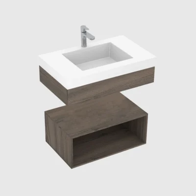 COMBO LAVAMANOS OSLO + MUEBLE GODAI ELEVADO 79x48cm + CUBO 79
