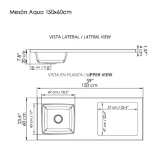 Mesón para cocina planos