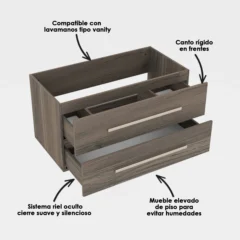 mueble de baño elevado misus especificaciones