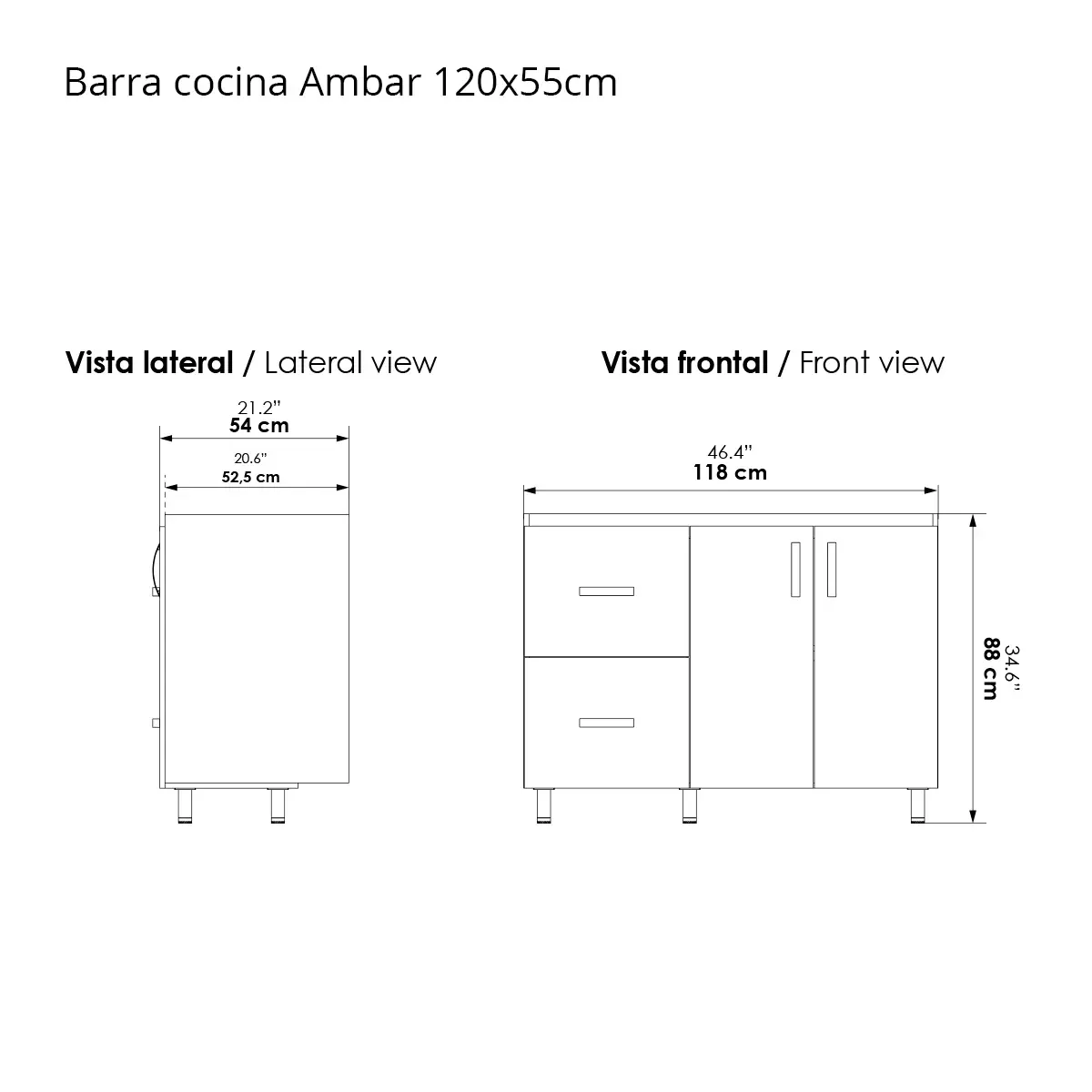 Mueble-Barra-Cocina-Ambar-120x55cm-Planos-WEB mueble barra para cocina