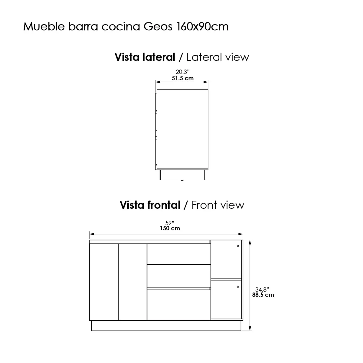 Mueble-barra-Geos-160x90cm-Planos-WEB Mueble para cocina