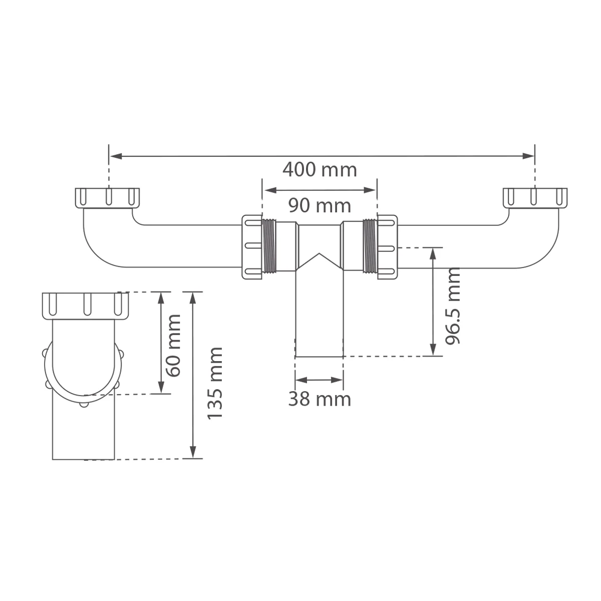 GRICOL-DESAGUE-DOBLE-LVP-LVR-PLANO desagüe doble