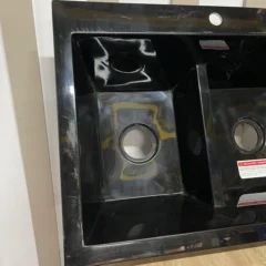 Lavaplatos de sobreponer negro brillante