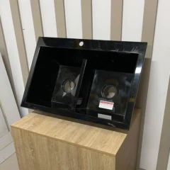 Lavaplatos de sobreponer negro