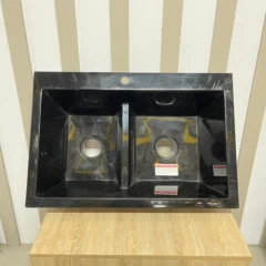 Lavaplatos de sobreponer negro brillante