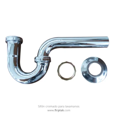 Sifón cromado para lavamanos