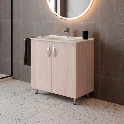 LAVAMANOS QUADRATTO + MUEBLE BÁSICO PISO 79X48cm