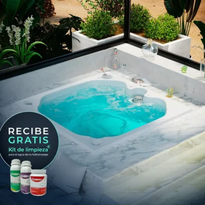 HIDROMASAJE SANTORINI BASIC DE EMPOTRAR 180X180CM